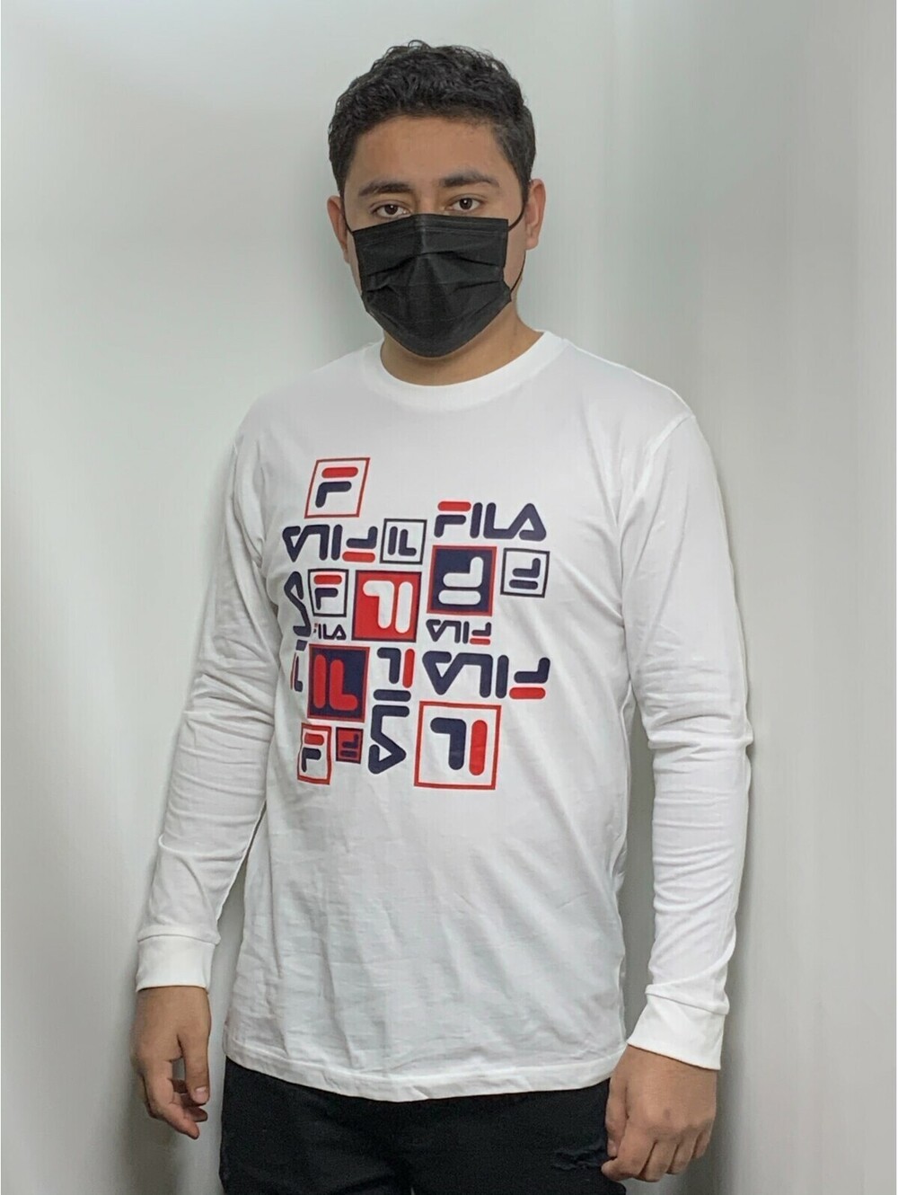 Men's Fila White | Red Signature Long Sleeve Tee Shirt